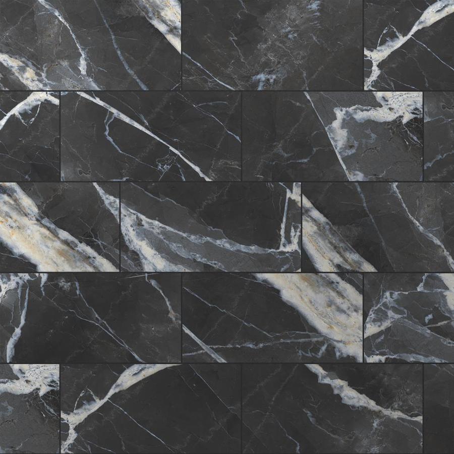 True Porcelain Co Calacatta Black Polished 12 In X 24 In Polished