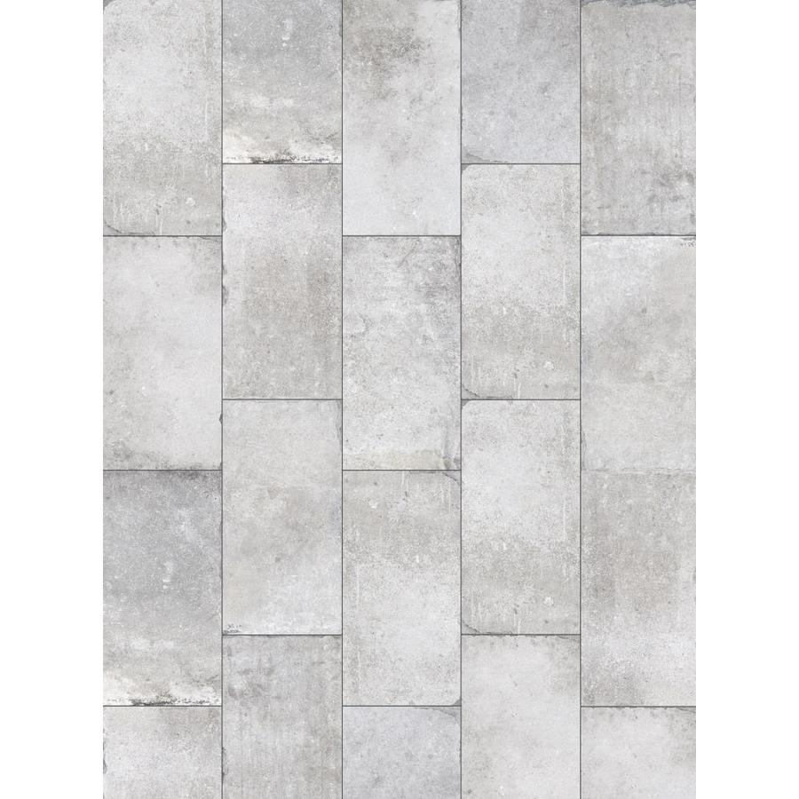 Style Selections Chatham 4-Pack Grey 16-in x 32-in Porcelain Floor and