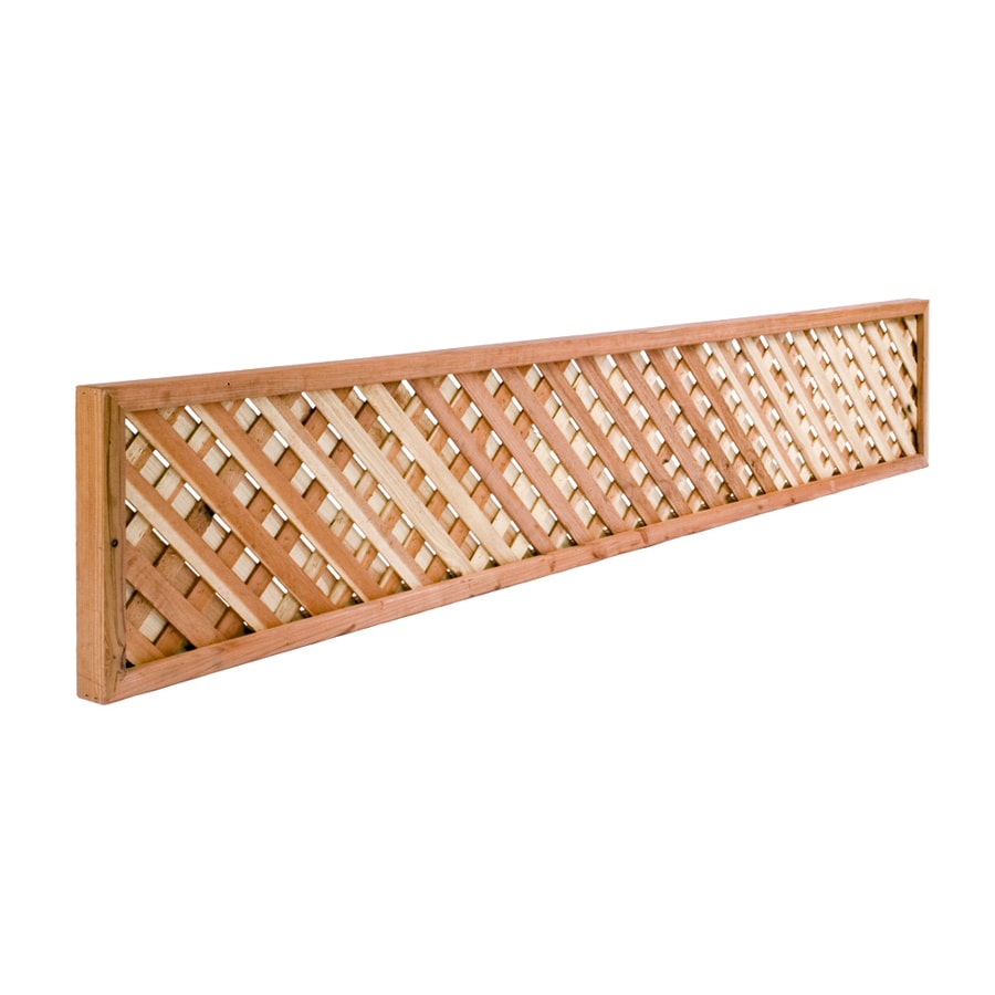 16-1/2in x 8ft Redwood Privacy Lattice Fence Topper at