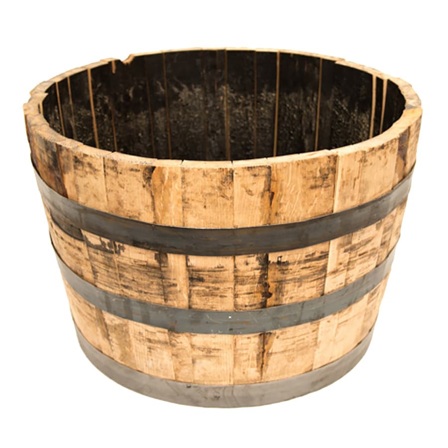 Shop 25.5-in x 17.5-in Rustic Weathered Oak Wood Barrel at 