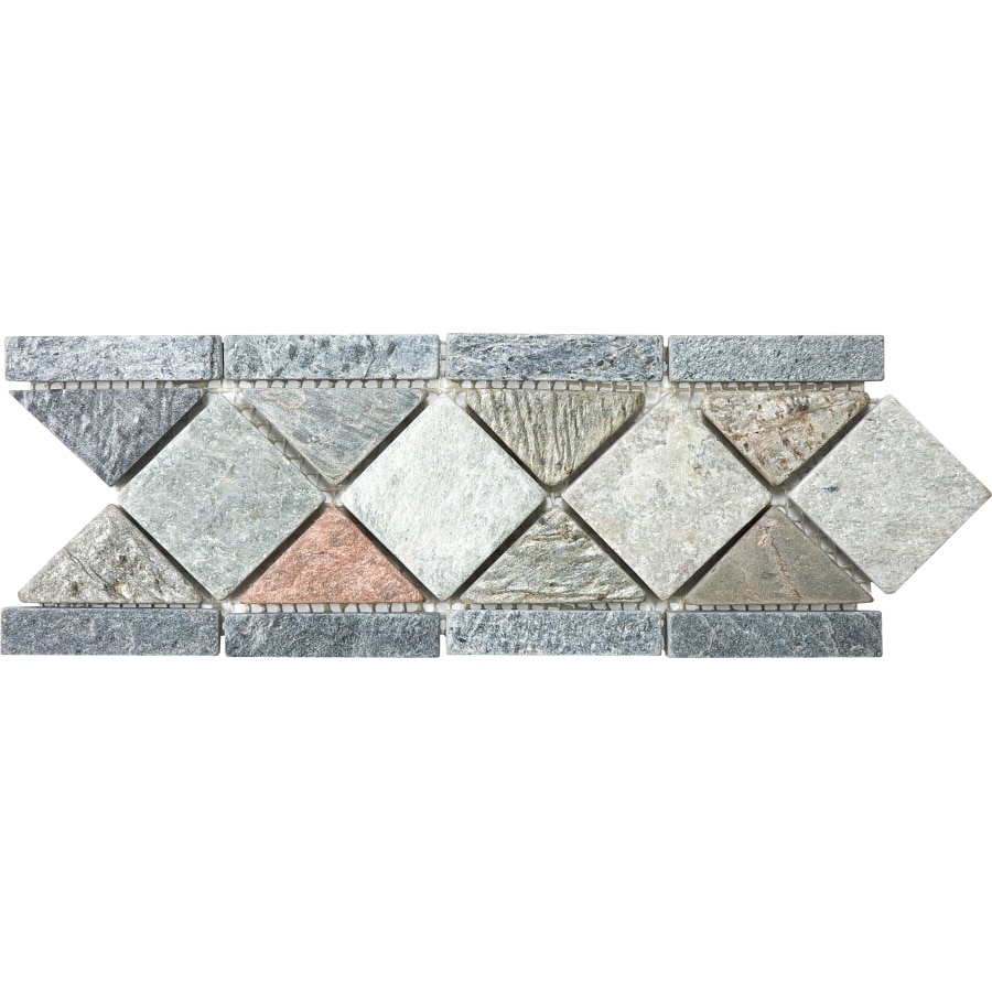  LW453 4-in x 12-in Multicolor Natural Stone Listello Tile