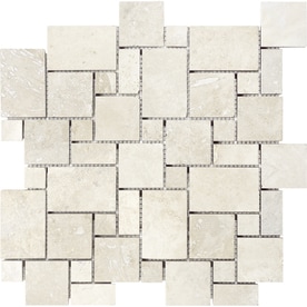 Anatolia Tile Travertine At Lowes Anatolia Tile Chiaro Filled And Honed Versailles Mosaic Travertine Wall Common 12