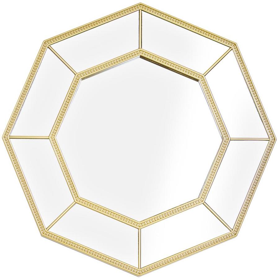 16 In L X 16 In W Octagon Gold Framed Wall Mirror At Lowes Com