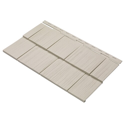 Durabuilt 650 Vinyl Siding Sample Perfection Shake Almond in the Vinyl