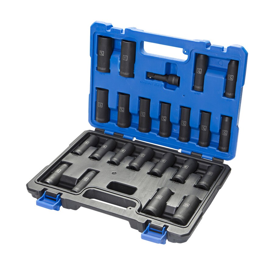 4 PC 1/2" Dr Impact Flip Deep Socket Set Lug Nut Remover Installer Industrial 