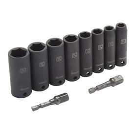 Kobalt 10-Piece Standard (SAE) 3/8-in Drive Deep 6-point Impact Socket Set