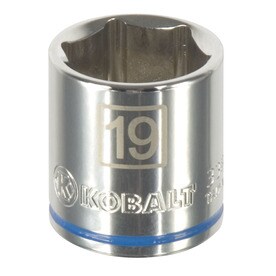 Kobalt Metric 3/8-in Drive 6-point 19mm Shallow Socket