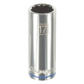 Kobalt Metric 3/8-in Drive 12-point 17mm Deep Socket
