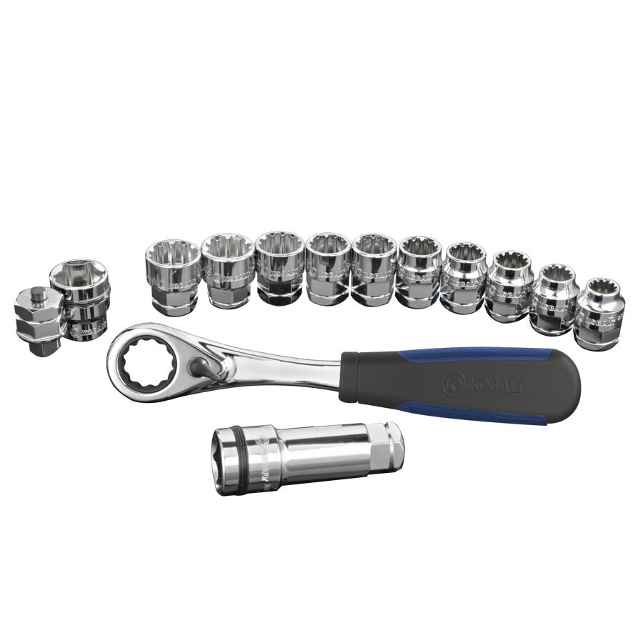 Kobalt 86766 14-Piece Standard (SAE) and Metric Mechanics Tool Set with Hard Case