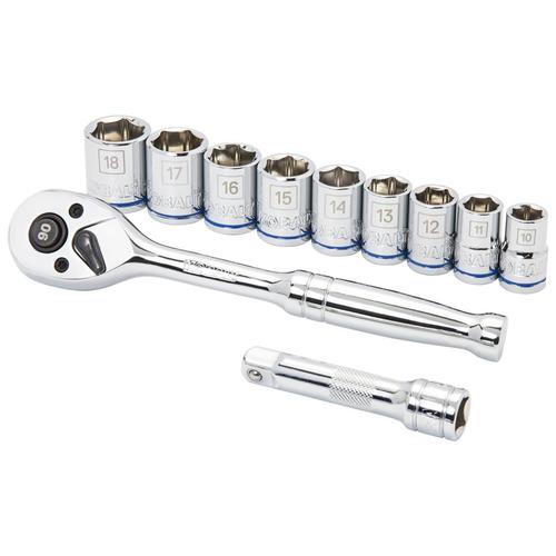 NEW KOBALT 3//8/" Drive Metric Socket Set 9 Piece 12 Point Sizes 10mm 18mm