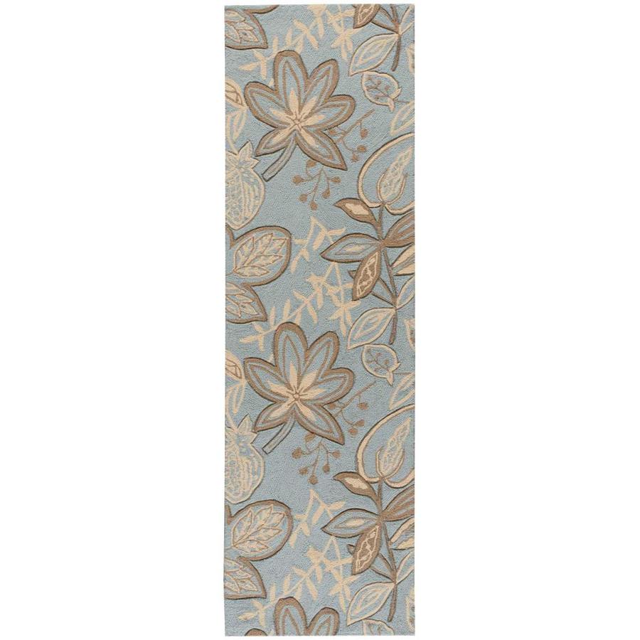 Nourison Fantasy Light Blue Rectangular Indoor Handcrafted Area Rug Nourison Fantasy Light Blue Rectangular Indoor Handcrafted Area Rug Common 2 X 8 Actual 25 Ft W L