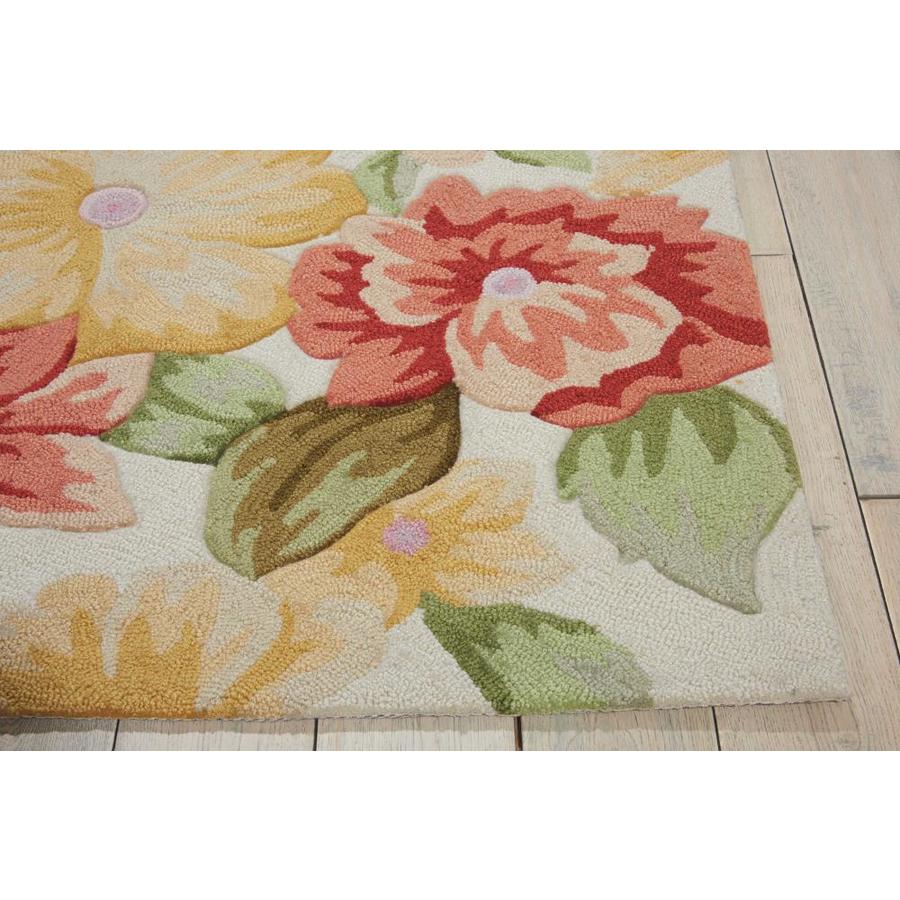 Handmade Cream Rectangular Easy-Care Synthetic Rug