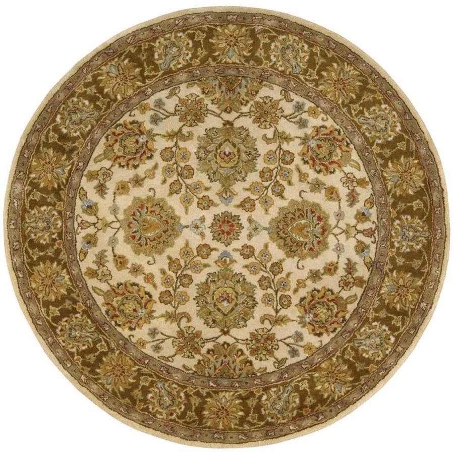 Nourison Jaipur Ivory/Brown Round Indoor Handcrafted Area Rug (Common ...