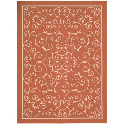 Nourison Home And Garden Orange Rectangular Indoor Outdoor Machine - Home And Garden Area Rugs Nourison Home And Garden Orange Rectangular Indoor Outdoor Machine - Home And Garden Area Rugs