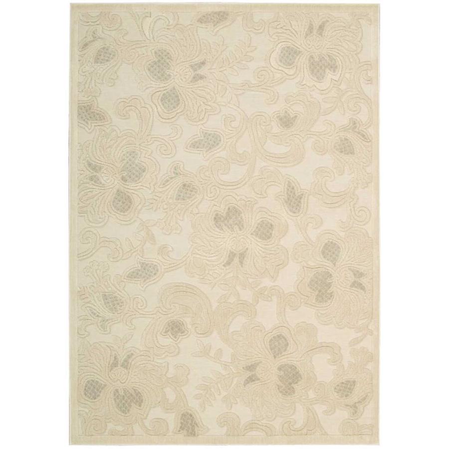 Nourison Graphic Illusions Cream Rectangular Indoor Machine-Made Area Rug