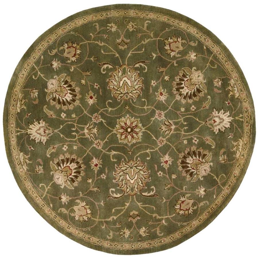 Nourison Jaipur 6 x 6 Green Round Indoor Abstract Handcrafted Area Rug