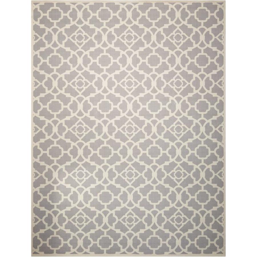 Nourison Waverly Sun And Shade Grey Rectangular Indoor Outdoor
