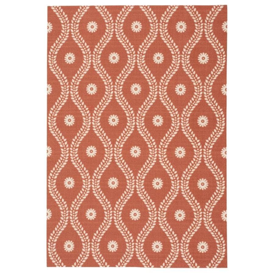 Nourison Home and Garden Rust Rectangular Indoor/Outdoor Machine-Made ...