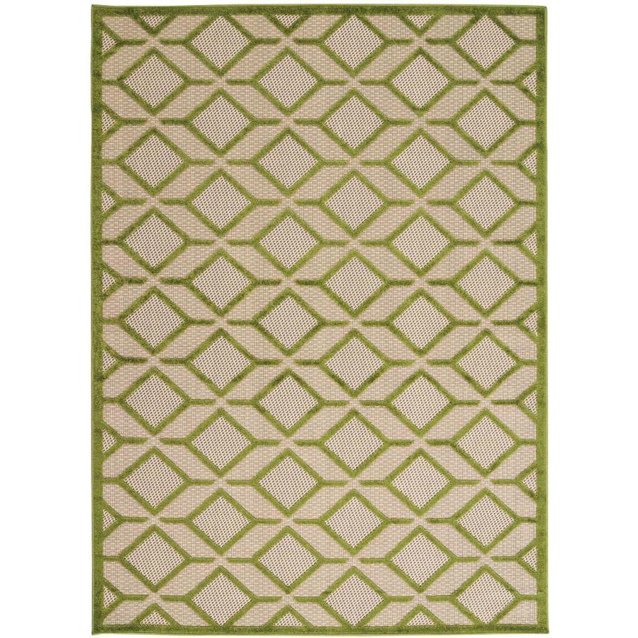 Nourison Aloha Green Rectangular Indoor Outdoor Machine Made