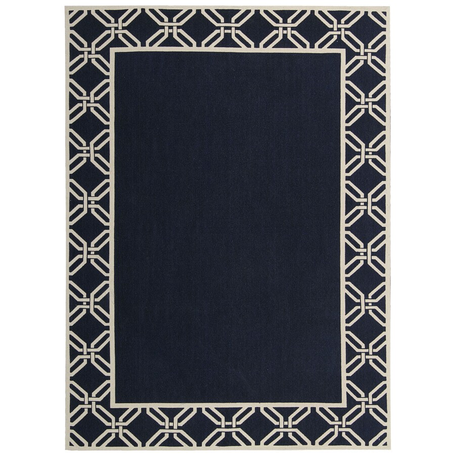 Horizon New horizon 5 x 7 Indigo Border Area Rug in the Rugs department