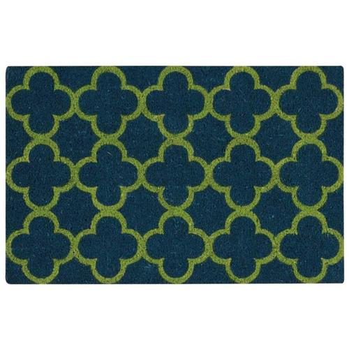 Nourison Wav17 Greetings Blue Rectangular Door Mat 2ft x 3ft; Actual 24in x 36in