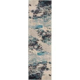 Nourison Celestial CES02 Ivory/Teal Blue Area Rug 2' x 6'