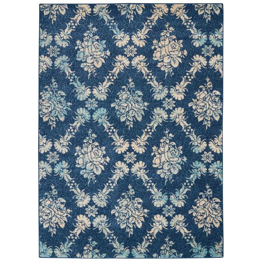 Nourison Tranquil Navy Light Blue Rectangular Indoor Machine