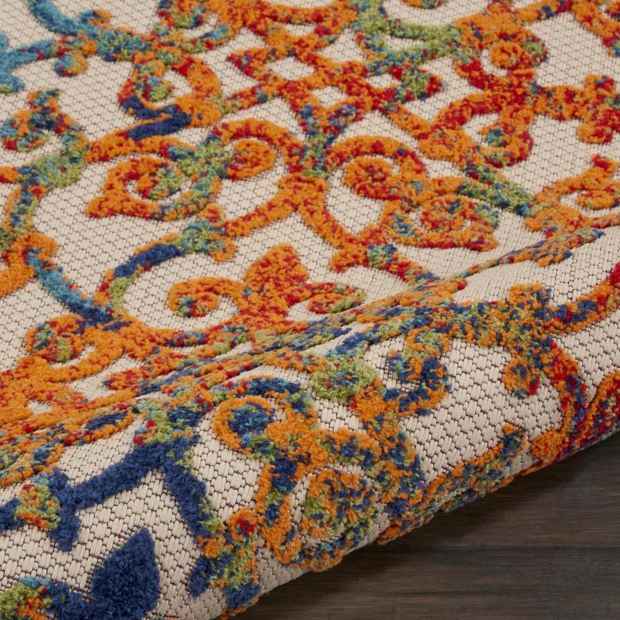 Nourison Aloha Multicolor Irregular Indoor/Outdoor Coastal Area Rug