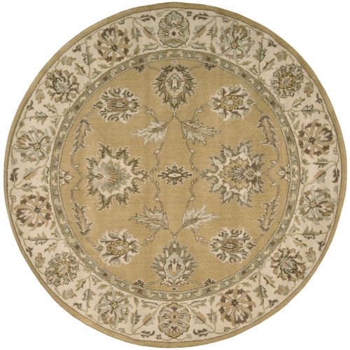 Nourison Round Yellow Transitional Woven Wool Area Rug (Common: 8-ft x ...