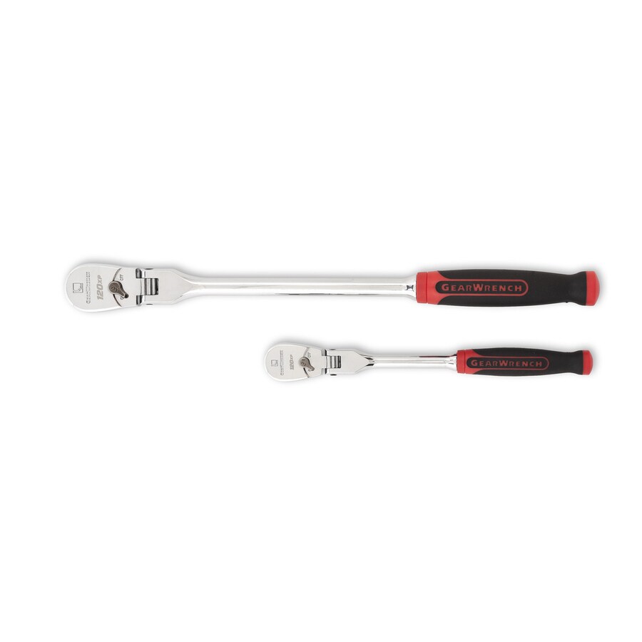 GEARWRENCH 2-Piece 90-Teeth Flexible Head Standard Ratchet Set in the ...