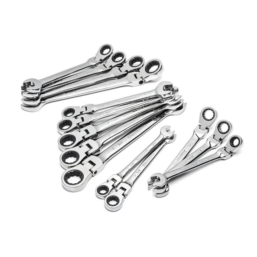 GEARWRENCH 14Pc Flex Head Ratcheting Combination Wrench SAE/MET in the ...