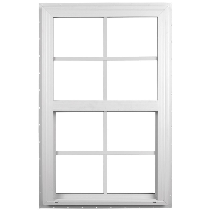  3638SHHPSCG2600NC New Construction 35.5-in x 37.5-in x 2.75-in Jamb White Vinyl Single Hung Window with Grids Half Screen Included