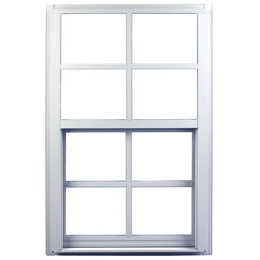 Ply Gem 3252SHLEGW1600F 31.25-in x 51.25-in x 2.4375-in Jamb Between The Glass Aluminum New Construction White Single Hung Window Half Screen Included