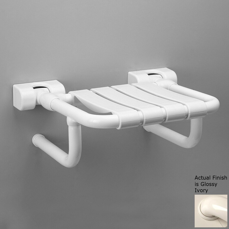 Ponte Giulio USA Glossy Ivory Plastic Wall Mount Shower Seat in the