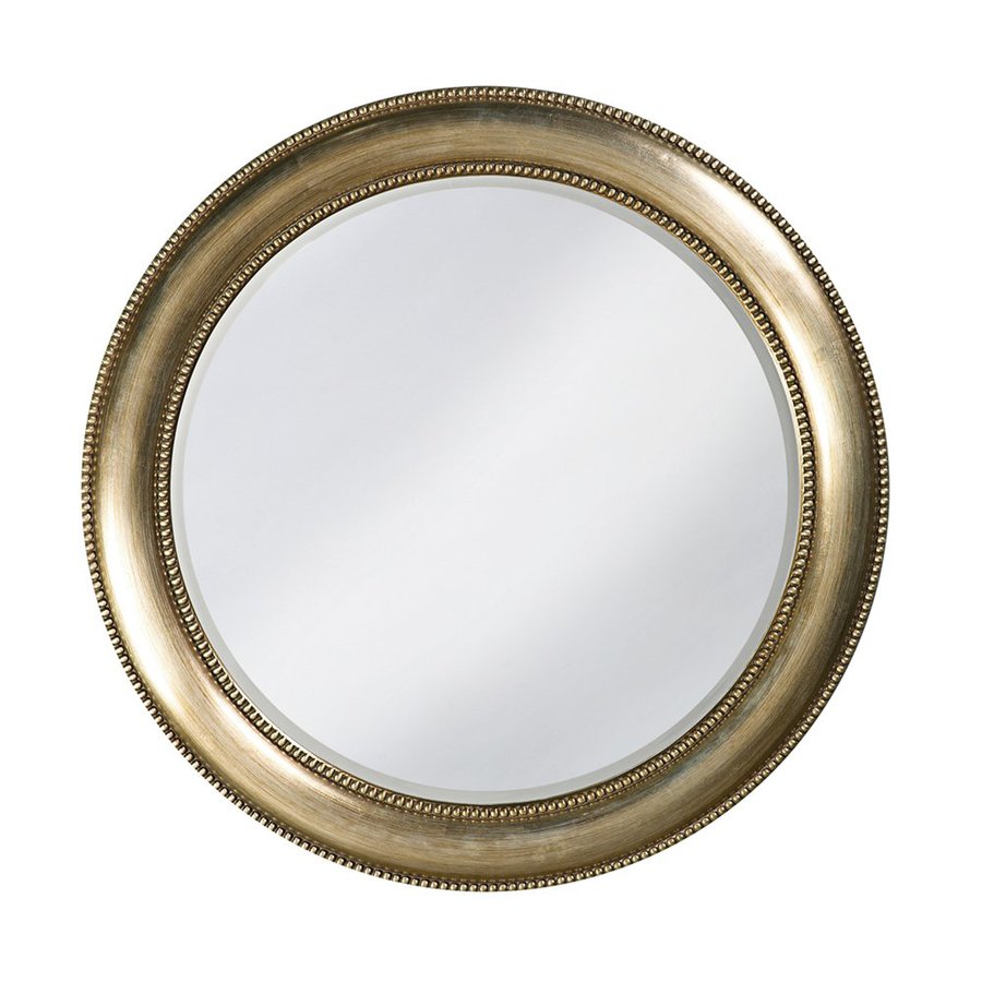 Tyler Dillon Saturn Burnished Silver Leaf Beveled Round Wall Mirror at