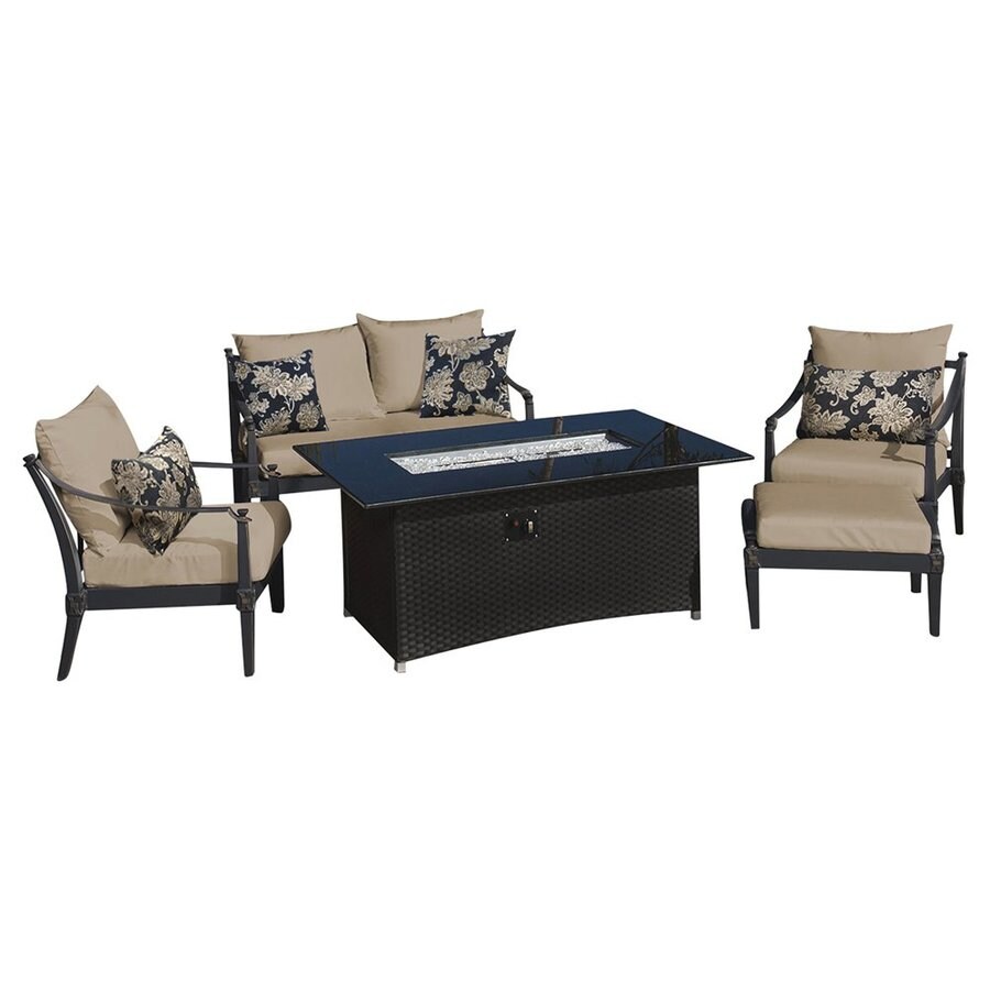 Rst Brands Astoria 6 Piece Aluminum Patio Conversation Set With Rst Brands Astoria 6 Piece Aluminum Patio Conversation Set With Delano Beige Cushions