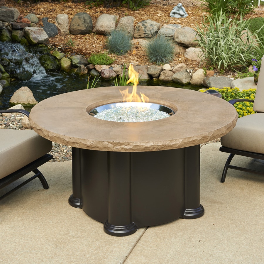 Outdoor Greatroom Company 48-in W 80000-BTU Mocha Faux Stone Liquid ...