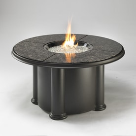 Gas Fire Pits At Lowes Outdoor Greatroom Company 48 In W 60000 Btu Black Stainless Steel Liquid Propane Fire