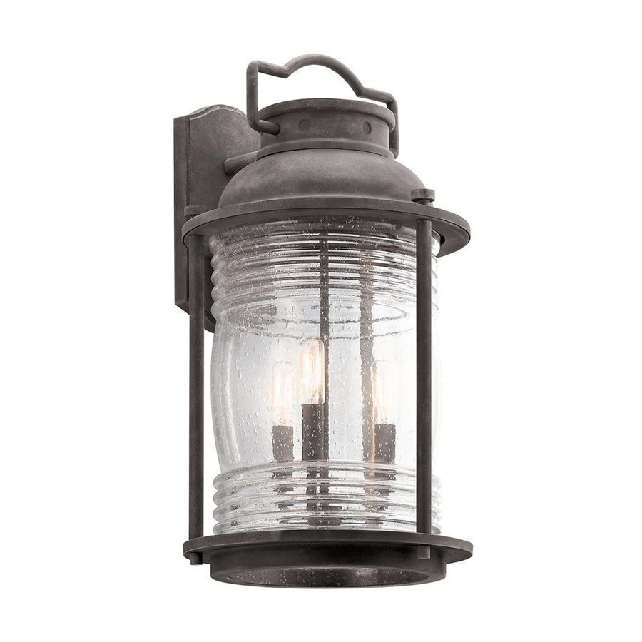 Shop Kichler Ashland Bay 21.5-in H Weathered Zinc Outdoor Wall Light at Lowes.com