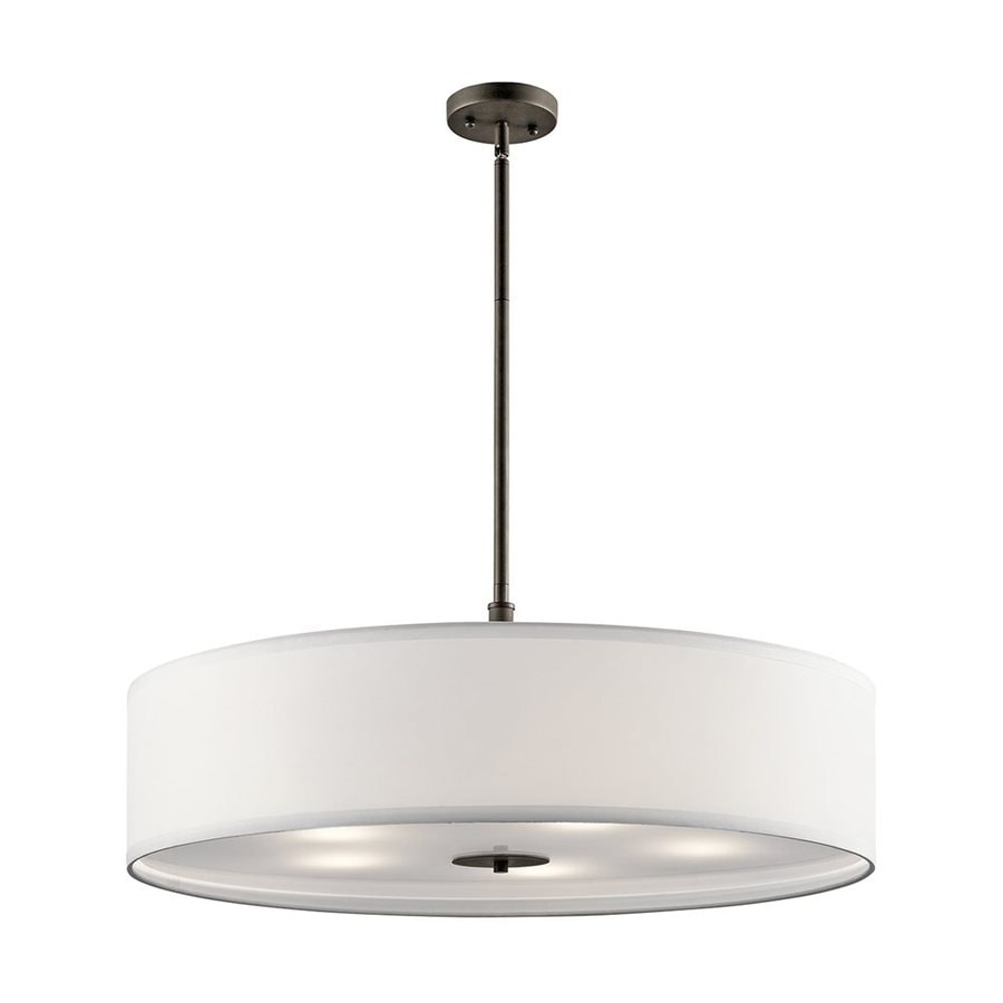 Shop Kichler Olde Bronze Modern Etched Glass Drum Pendant at Lowes.com