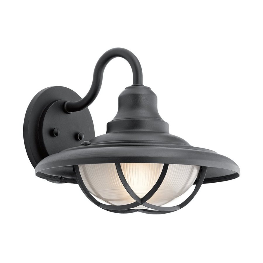 Shop Kichler Harvest Ridge 12.5-in H Textured Black Outdoor Wall Light ...