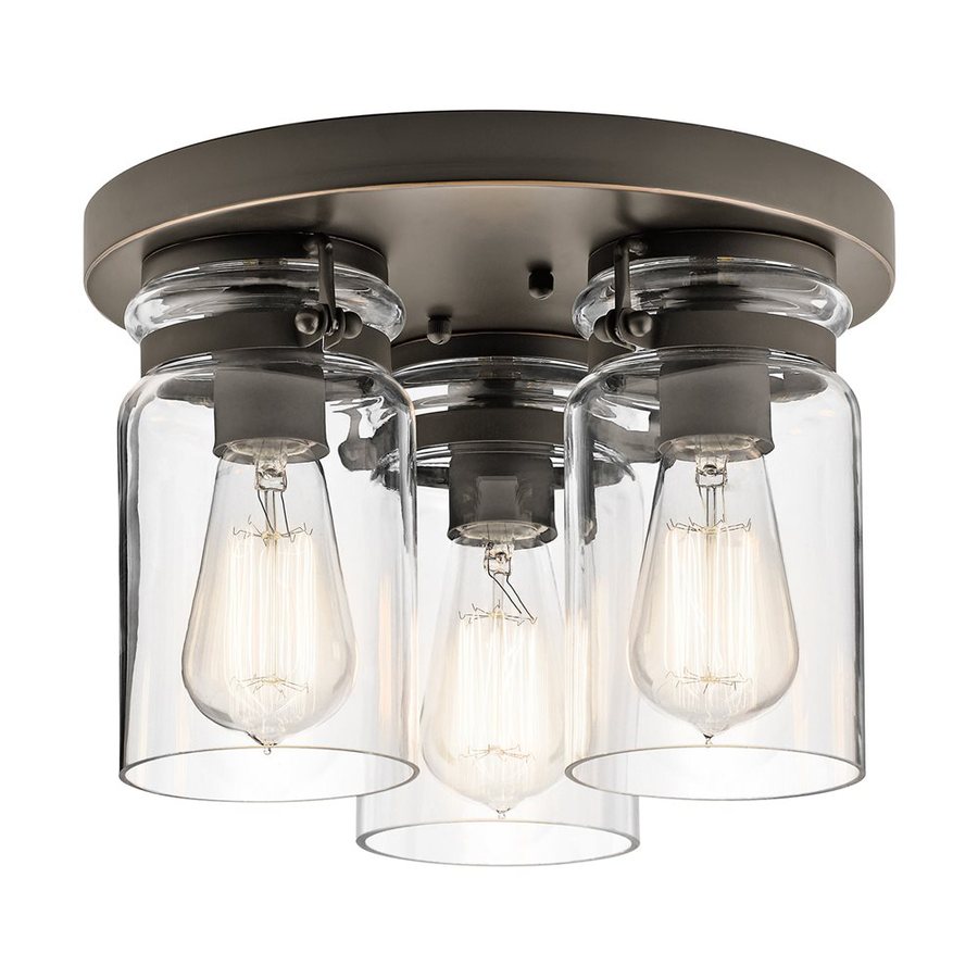 Kichler Brinley 11-in W Olde Bronze Flush Mount Light in the Flush ...