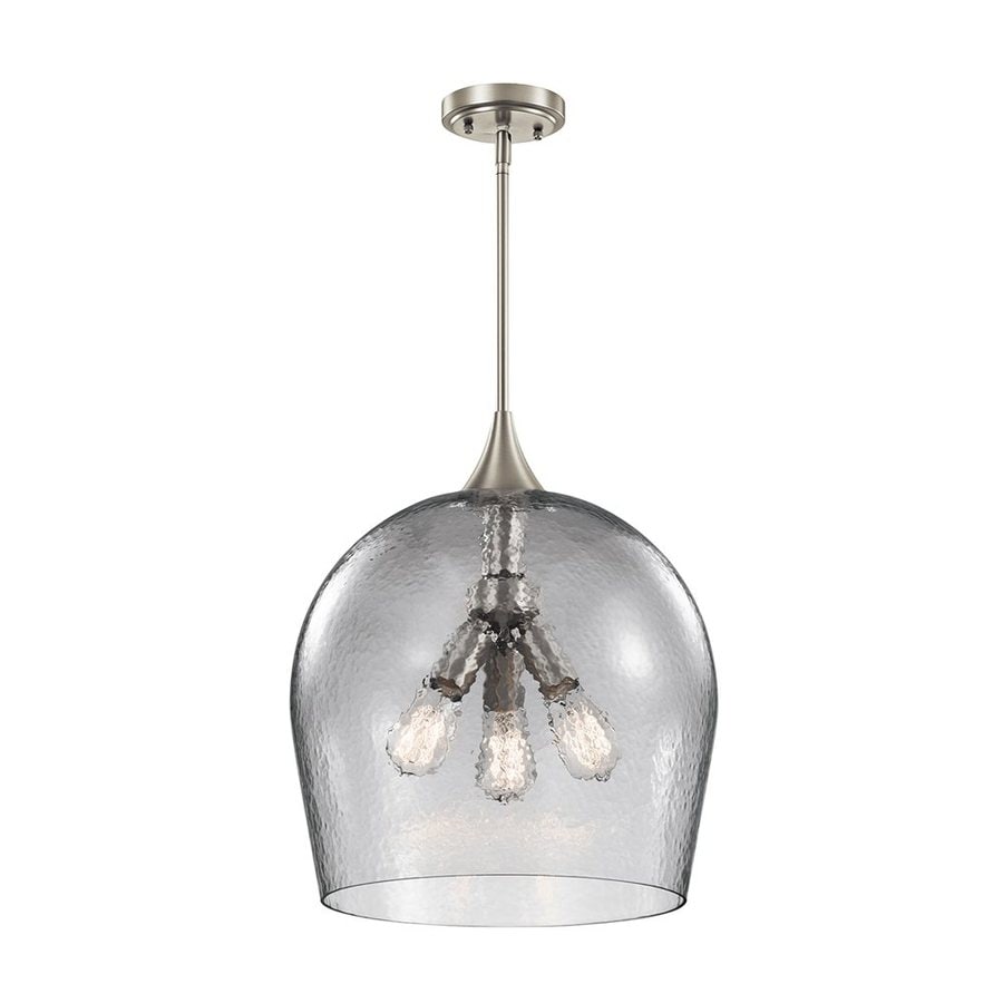 Kichler Sloane Brushed Nickel Modern Textured Glass Dome Pendant at