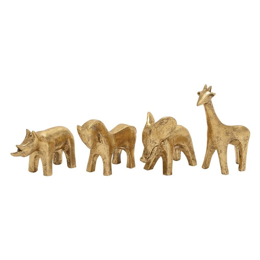 Woodland Imports Set of 4 Polystone Animal Statues at