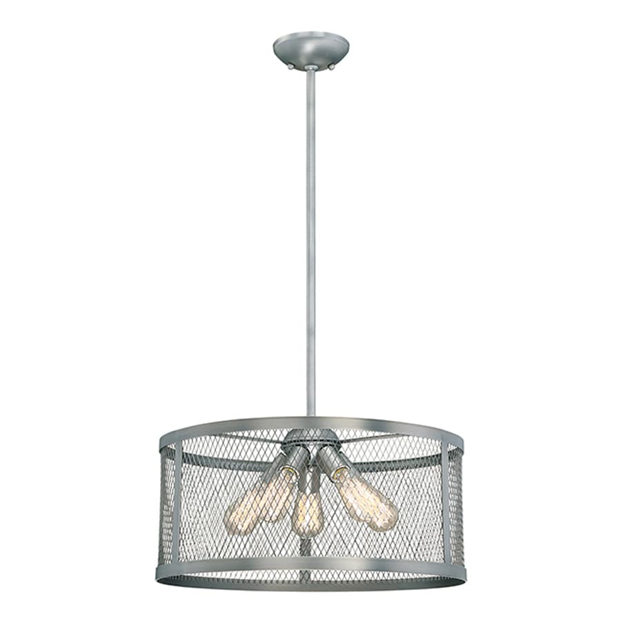 Shop Millennium Lighting Akron 20 In Brushed Pewter Industrial Single Drum Pendant At