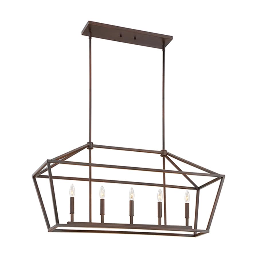 40 In W 5 Light Rubbed Bronze Kitchen Island Light