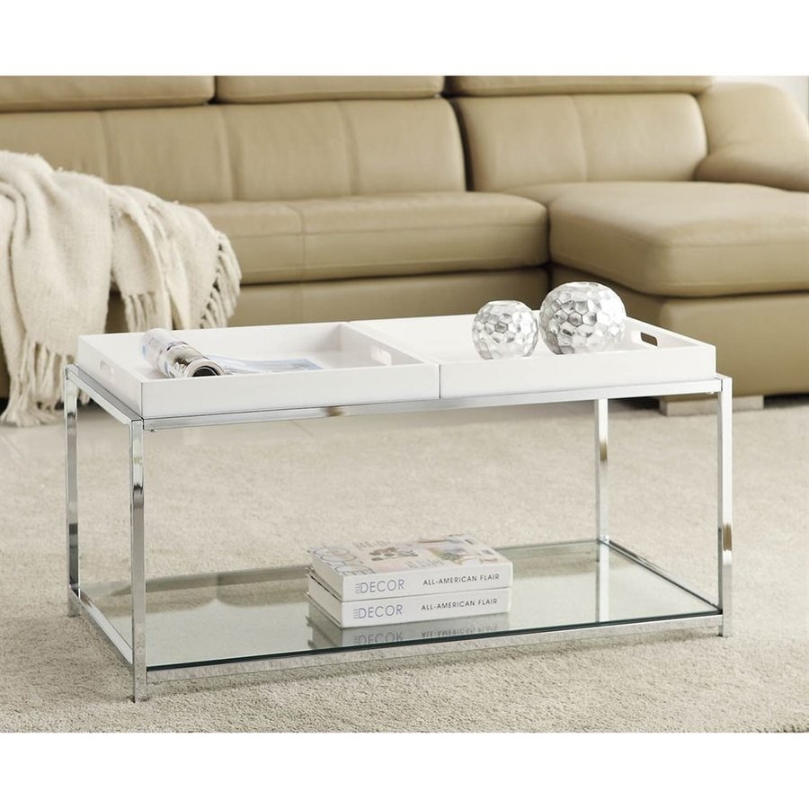 Convenience Concepts Palm Beach White Gl Coffee Table At Convenience Concepts Palm Beach White Gl Coffee Table