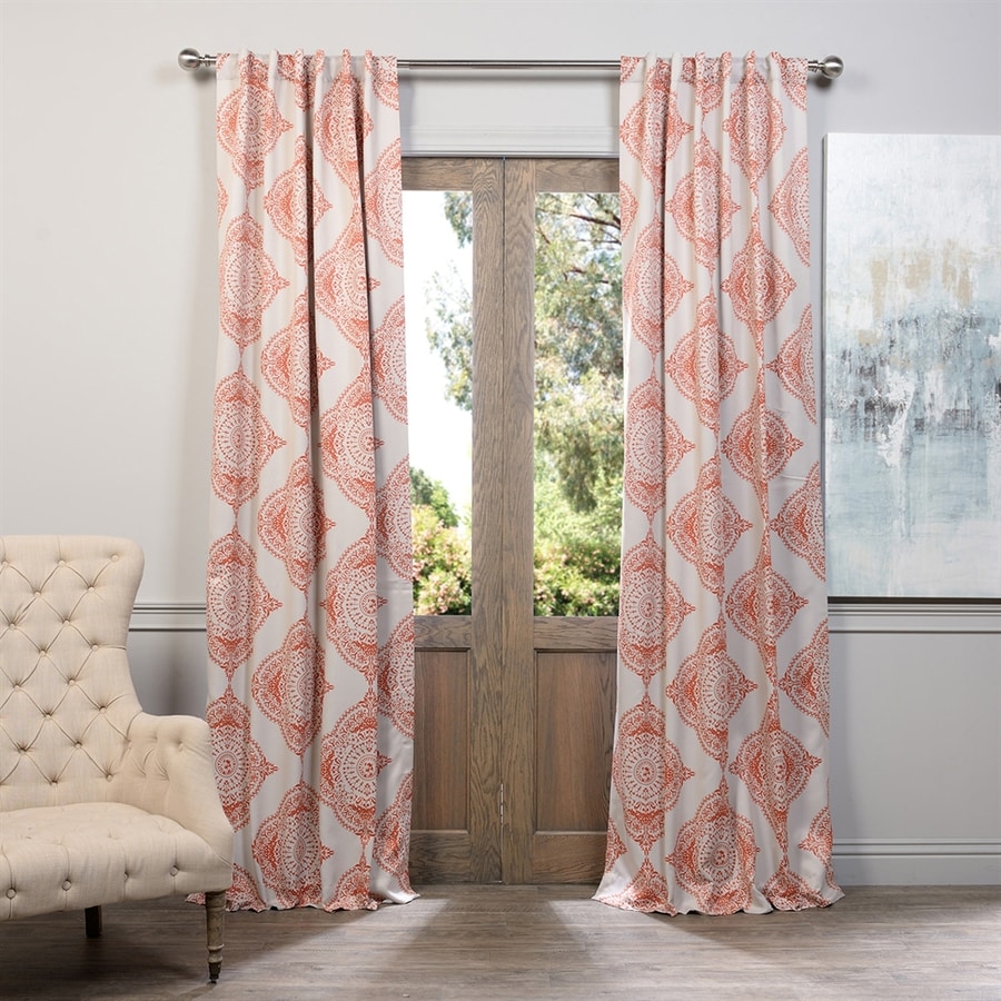 Exclusive Fabrics Furnishing Henna 84 In Orange Beige Polyester Exclusive Fabrics Furnishing Henna 84 In Orange Beige Polyester Rod Pocket Blackout Single Curtain Panel