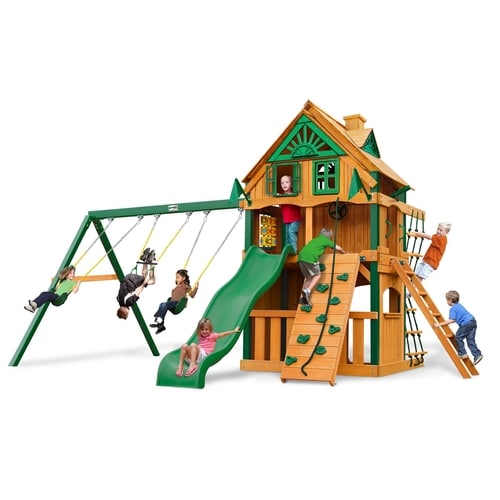 Gorilla Playsets Chateau Clubhouse Treehouse Residential Wood Playset ...