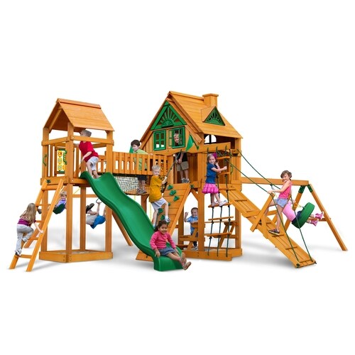 Gorilla Playsets Pioneer Peak Treehouse Residential Wood Playset with ...